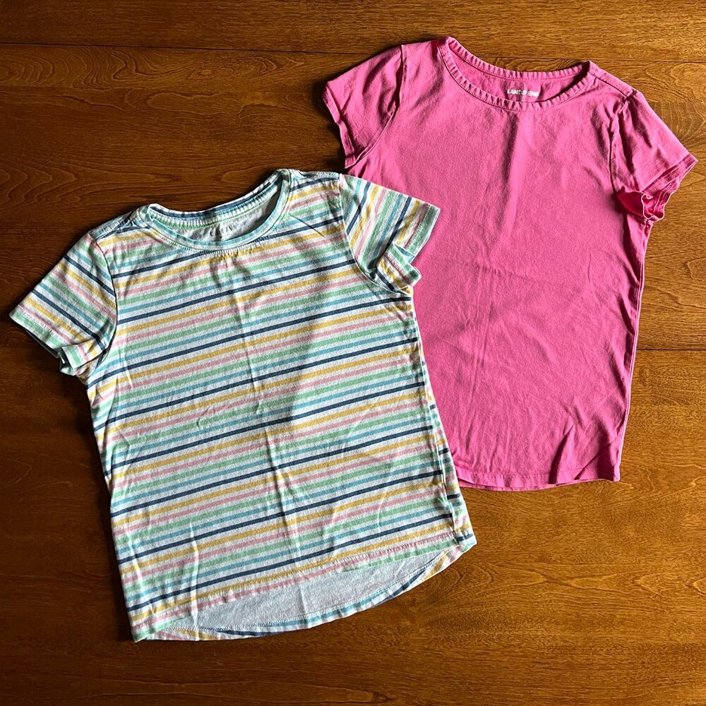 Lands' End and Old Navy round-hem tees 7-8